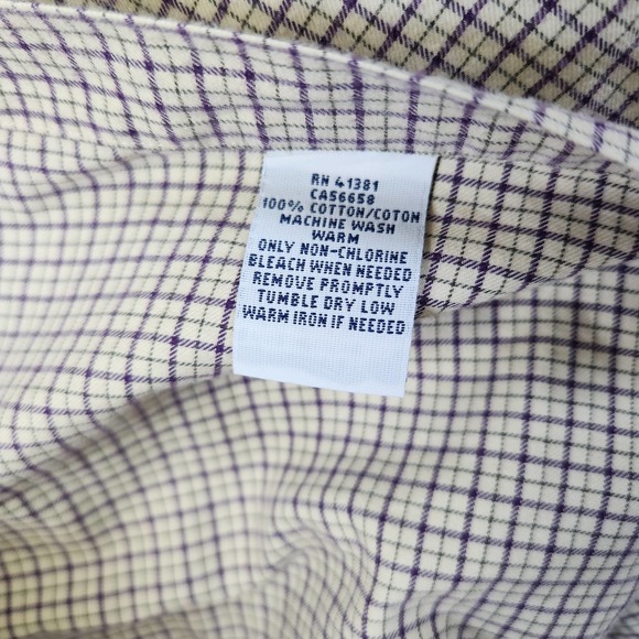 Ralph Lauren Shirt Mens Large Long Sleeve White Purple Plaid Preppy Button Down - Picture 4 of 8